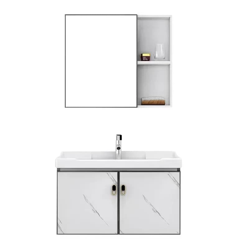 # Armadi da bagno moderni per vendite calde con lavabo a specchio Armadietto portaoggetti per WC Mobiletto da bagno con lavabo in pelliccia da bagno