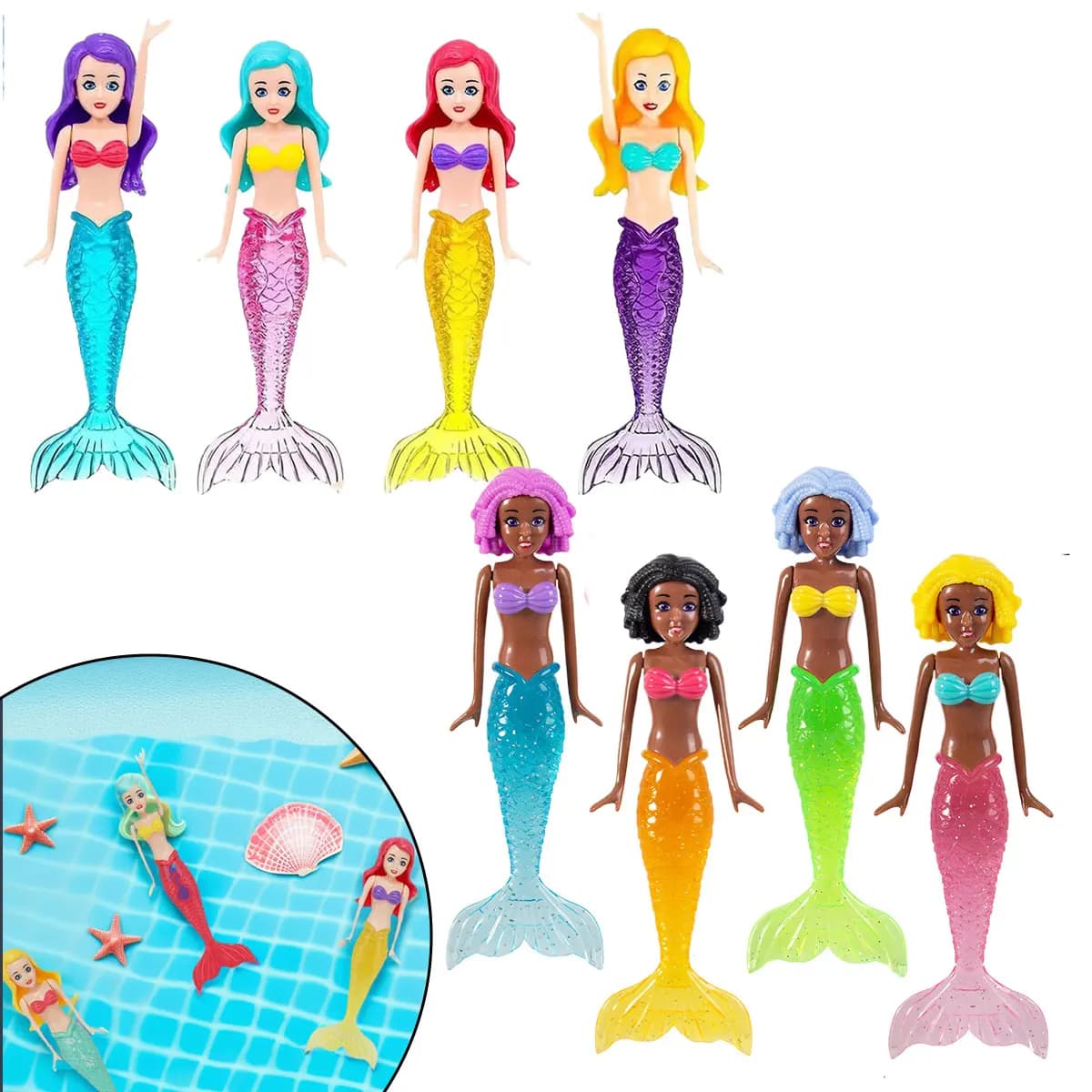 New 2/3/4 pieces colored bath toy dive toys plays in water pool floating toys 2 ways of increasing games for children's smallest gift