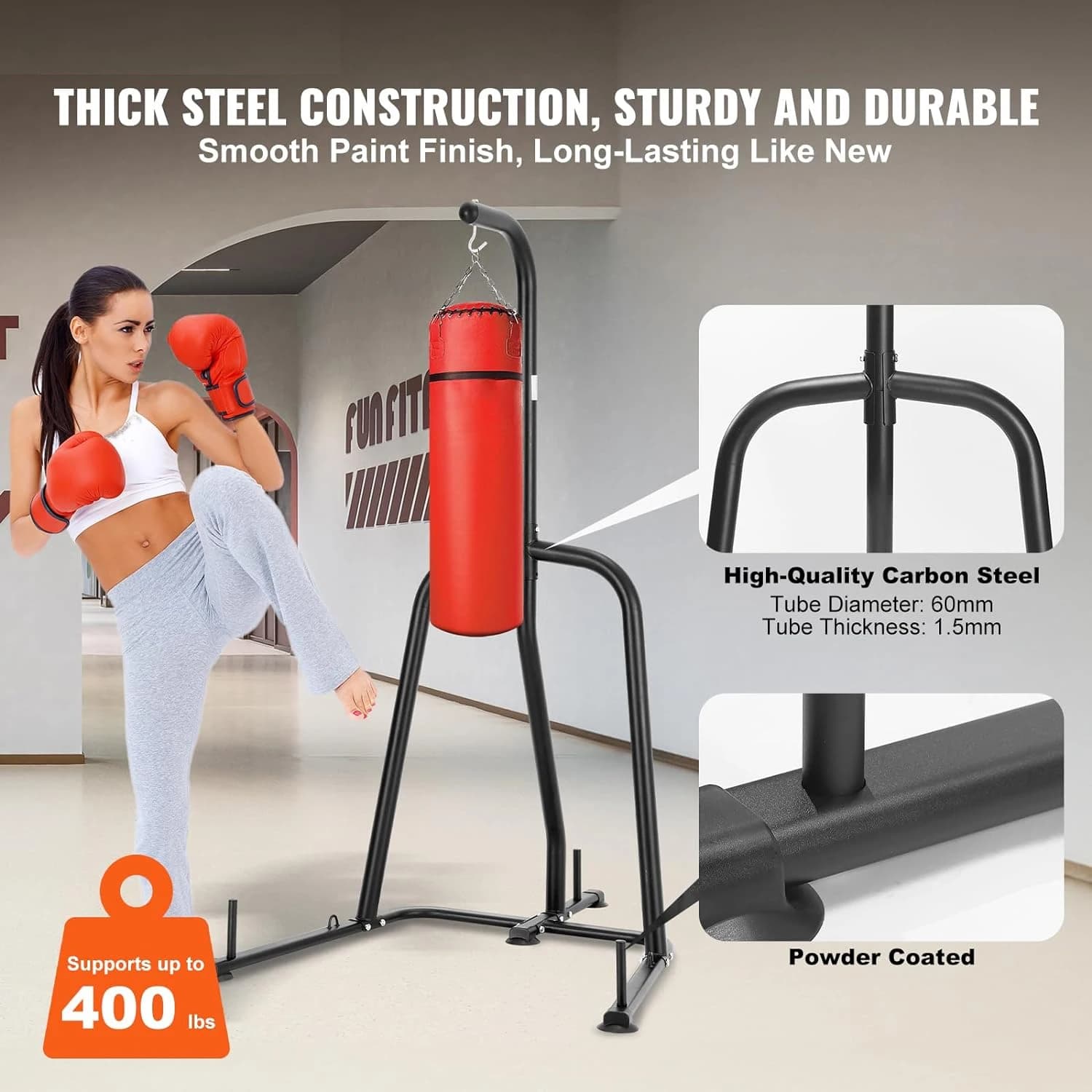Punching Bag Stand Boxing Workout Equipment, Adjustable Height Boxing Punching Speed Bag Stand, standing Sandbag Rack