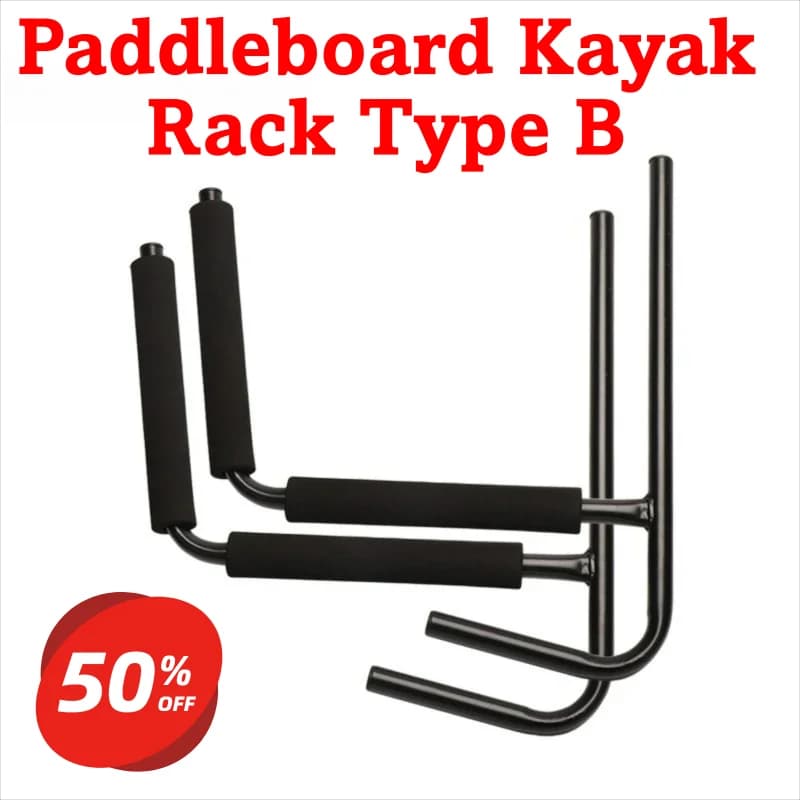 Porta kayak per paddle board di tipo B, supporto in acciaio verniciato e EVA per kayak/SUP