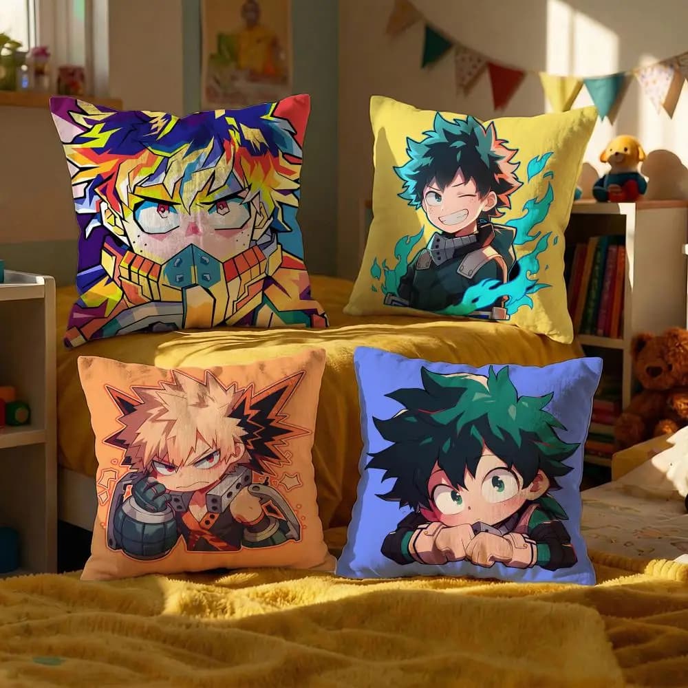 Popular My Hero Academia pillow lining, decorative cushion covers for sofa, 50x50, set of 4 pillowcases 45x45 40x40
