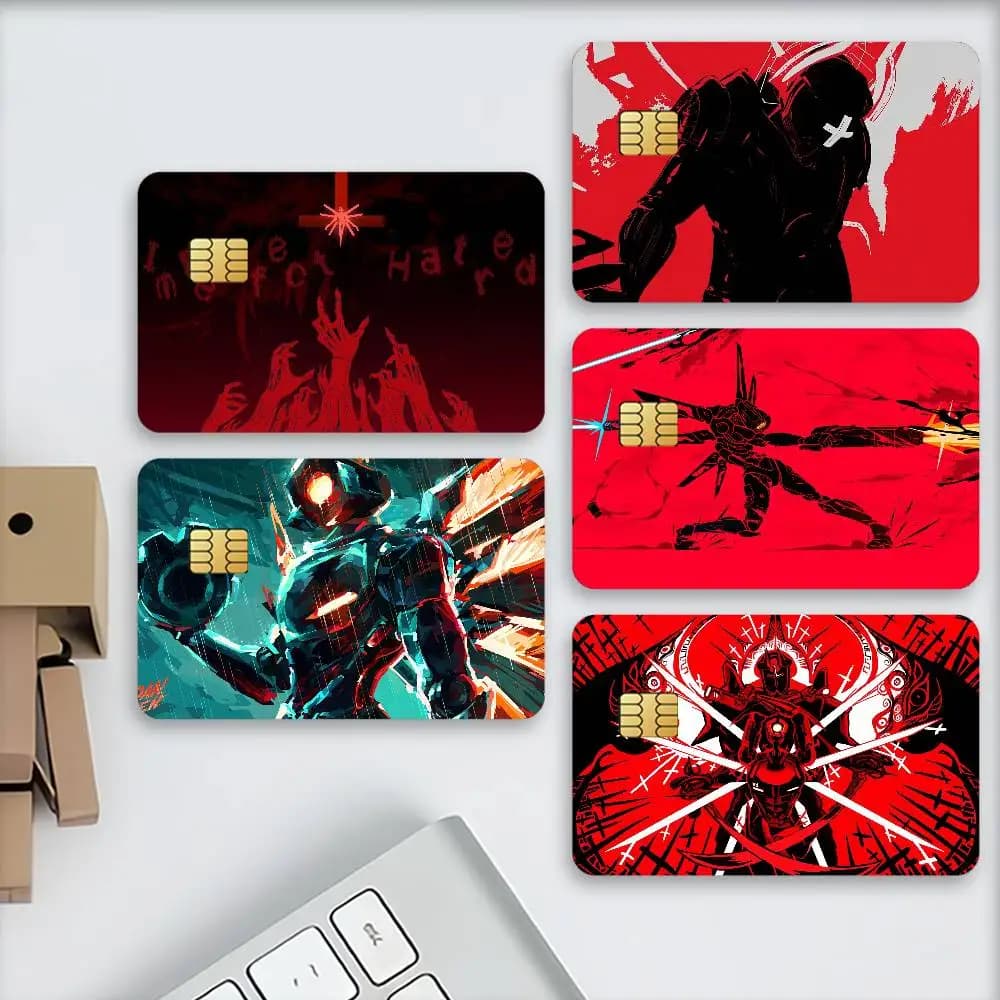 Adesivi decorativi per carte di credito Game U-Ultrakill, adatti per carte bancarie, trasporto in metropolitana, antigraffio, regalo, 4 pezzi