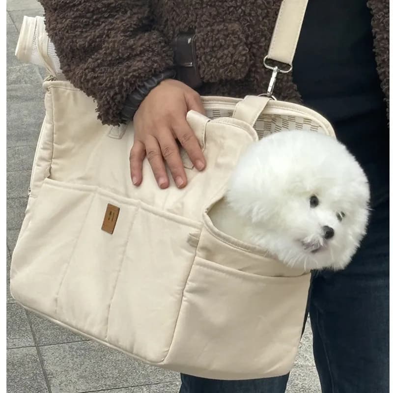 Borsa per cani portatile borsa a tracolla per gatti per animali domestici cintura di sicurezza per seggiolino auto cintura di sicurezza per cani in tessuto di tela da viaggio forniture per cani Chihuahua