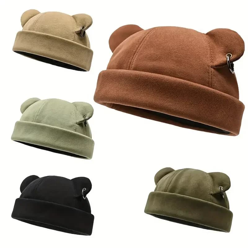 Autunno e inverno poliestere caldo cartone animato Docker Cap cappello senza tesa Beanie padrone di casa berretto da marinaio ragazza e donna