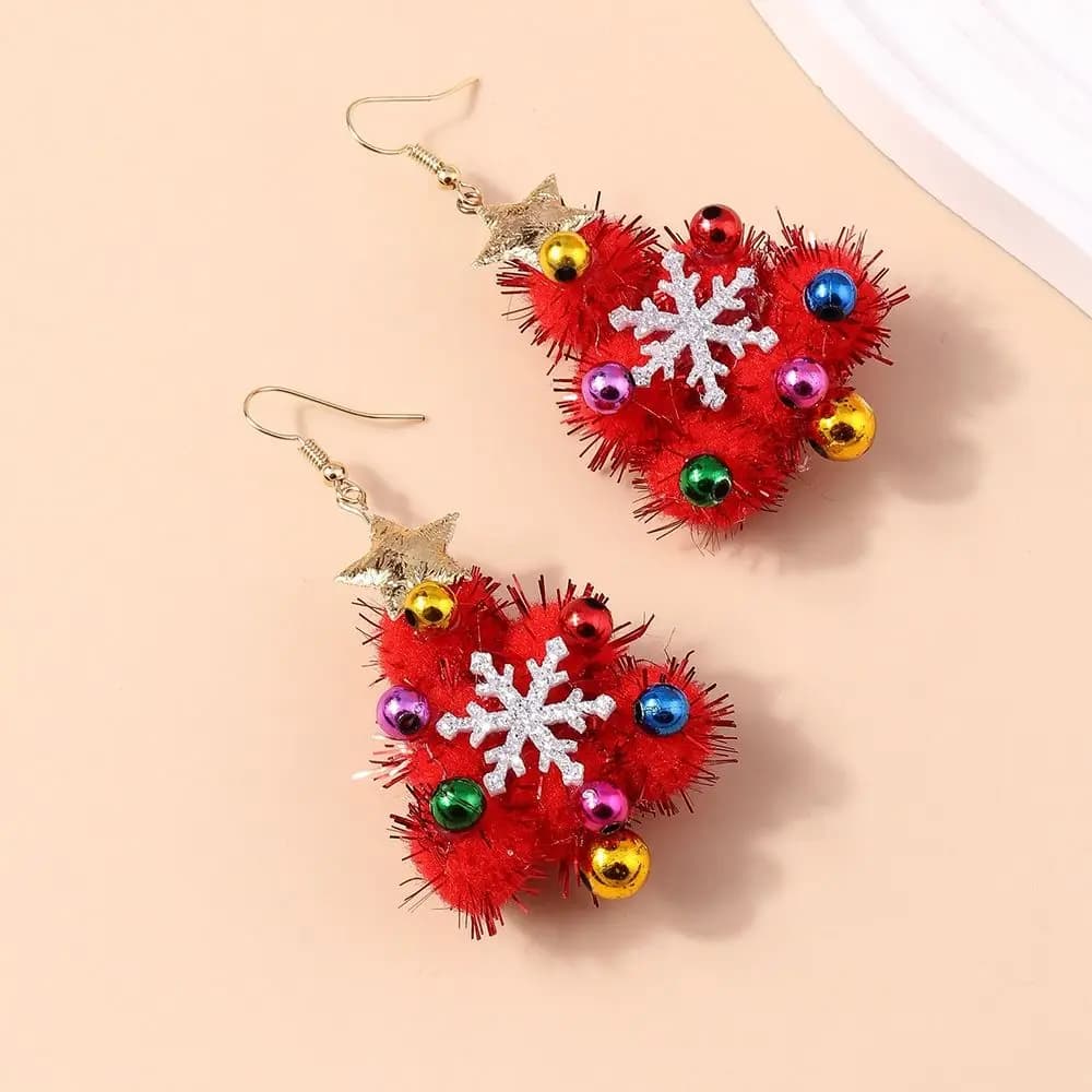 Merry Christmas Christmas Drop Earrings Xmas Tree Mix Styles New Year Earrings Alloy Party Festival Wreath Circle Earrings