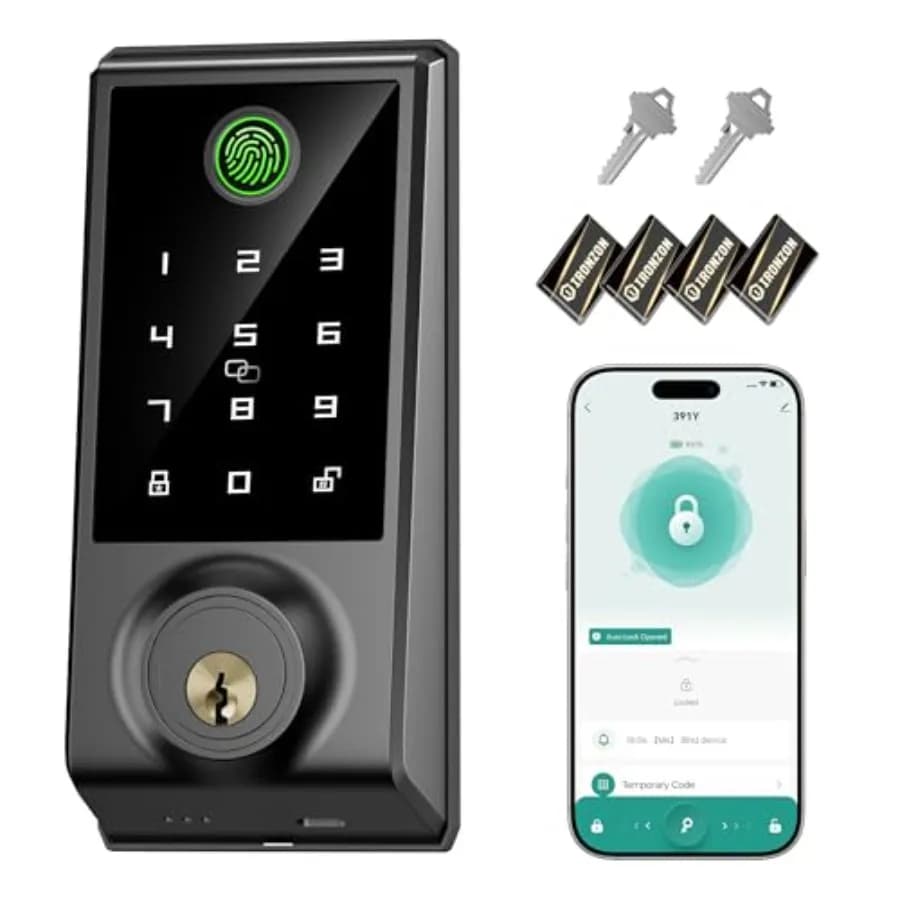 Serratura Intelligente, Serratura a Combinazione 5-in-1 per Porta d'Ingresso, Serratura Senza Chiave con Controllo App, Chiusura Automatica, Protezione Anti-Spia