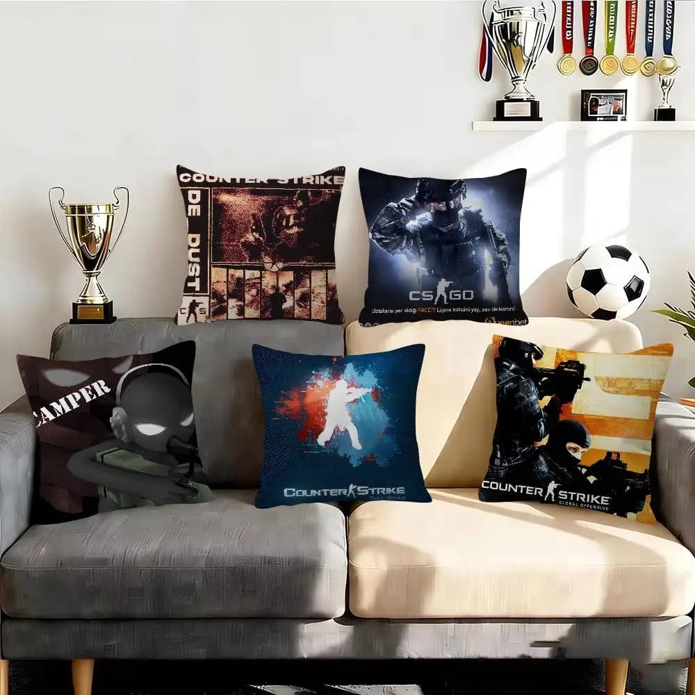 Hot Game C-Counter-Strike CS2 Pillow Gift Home Office Decoration Bedroom Sofa Car Cushion Cover case 45x45