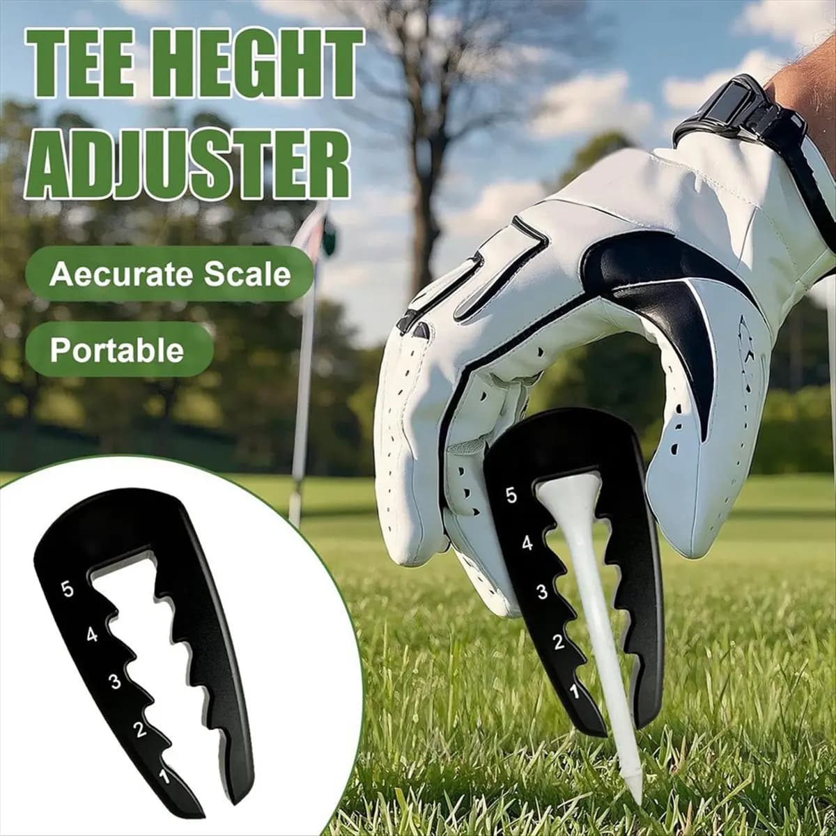 ABPF 3 Pack Golf Tee Height Tool Adjustable Golf Tee Height Tool Adjustable Tees for Mats Tee Height Setter
