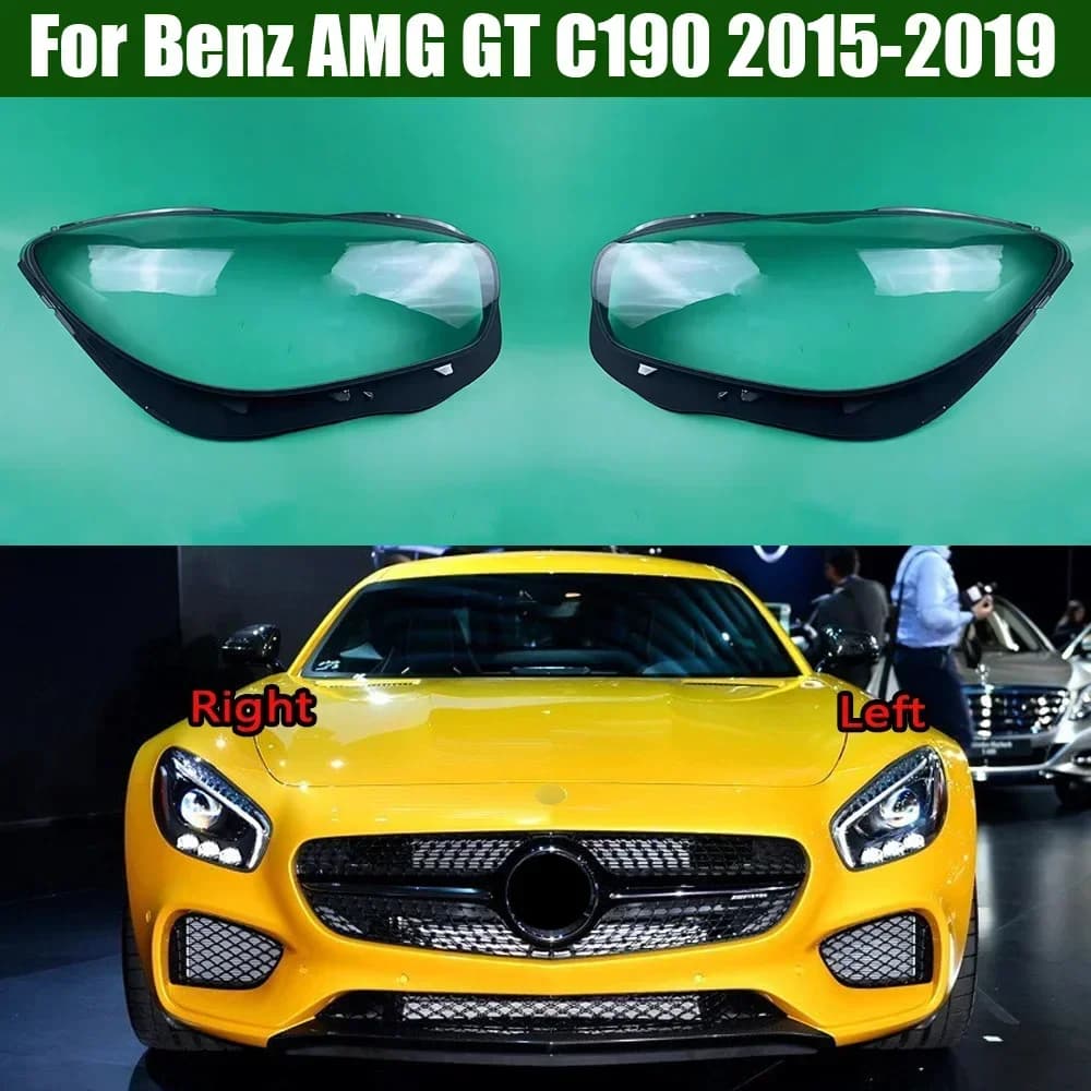 Per Mercedes-Benz AMG GT C190 2015-2019 Faro Copertura Ombra Faro Borsette Paralume Trasparente Lente Auto Parti di Ricambio