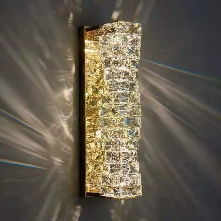 Semplice e moderno lampada da parete in cristallo di lusso soggiorno camera da letto sorgente luminosa a LED energia solare vendita diretta in fabbrica all'ingrosso