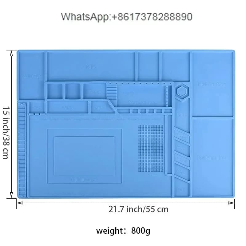 Tappetino da lavoro per scrivania di riparazione del computer del telefono cellulare Tappetino isolante termico in silicone di grandi dimensioni Tappetino da tavolo per saldatura con pistola ad aria compressa