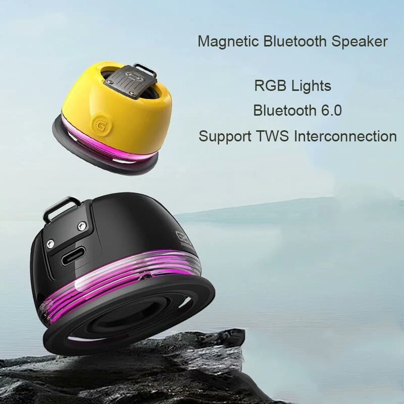 Mini Altoparlante Bluetooth Magnetico, Supporto Multifunzionale per Cellulare con Forte Magnete per iPhone/Android/Frigorifero