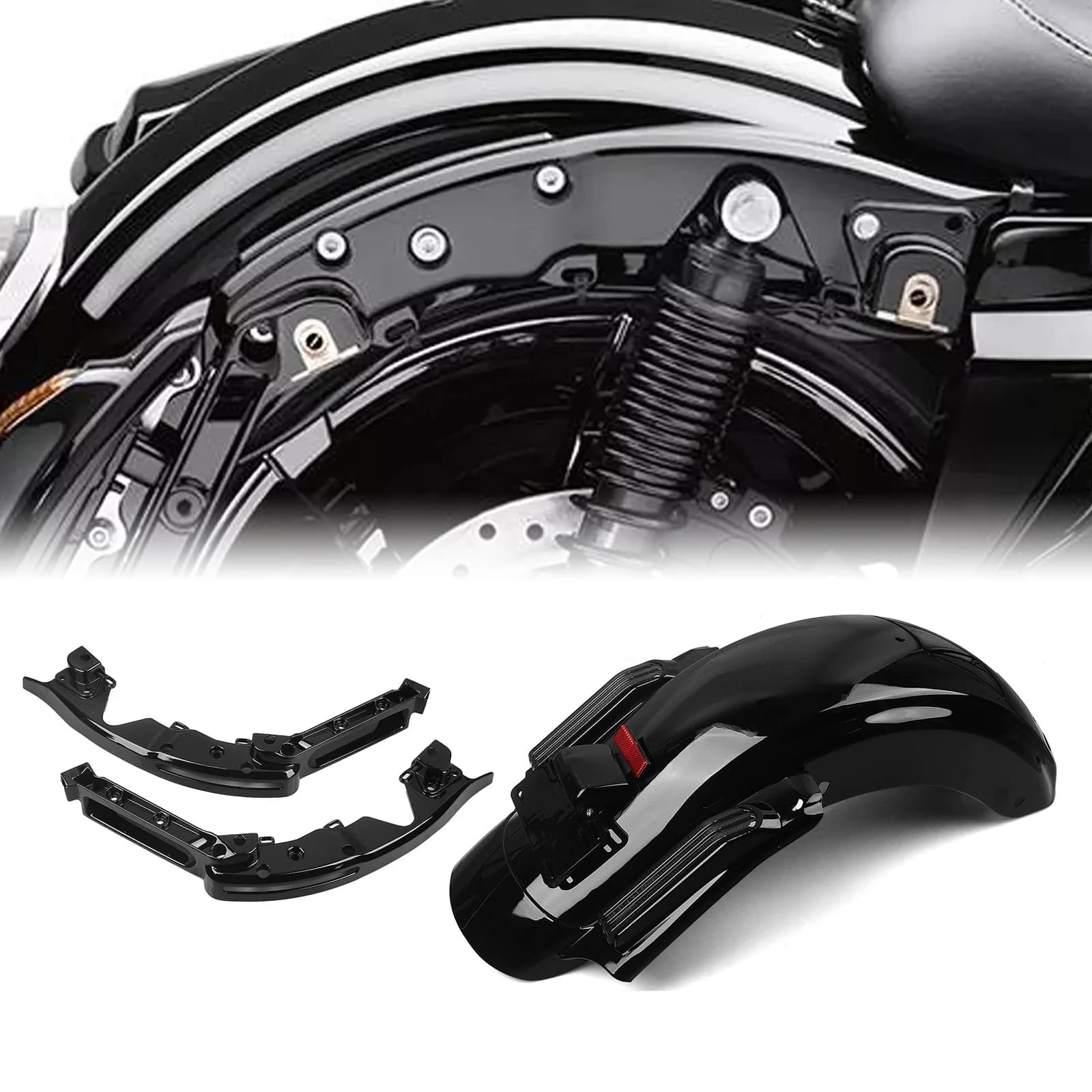 Per Harley Touring CVO Road Glide 2014-2024 Moto Parafango Posteriore Parafango Paraspruzzi Copertura Splasher Piastra Con Staffa di Supporto