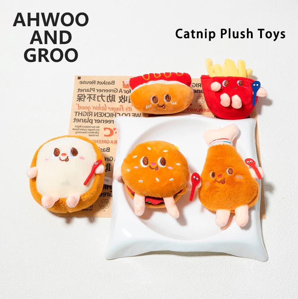 Cat Catnip peluche divertente amburgo peluche gatto giocattolo pane denti rettifica giocattoli interazione Hot Dog gattino giocattolo da masticare animali domestici forniture