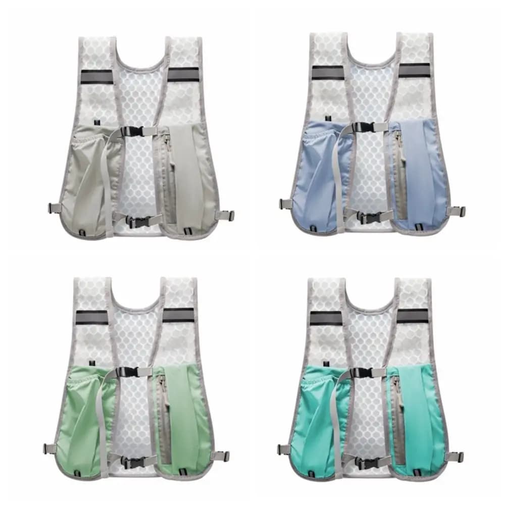 Gilet da Corsa con Tasche Portaoggetti, Zaino Leggero Impermeabile in Nylon, Traspirante e Riflettente per Idratazione durante la Corsa