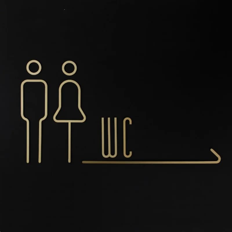 Art New Solid Brass Porta del bagno per uomo e donna Targa personalizzata Indicatore WC Targa per WC