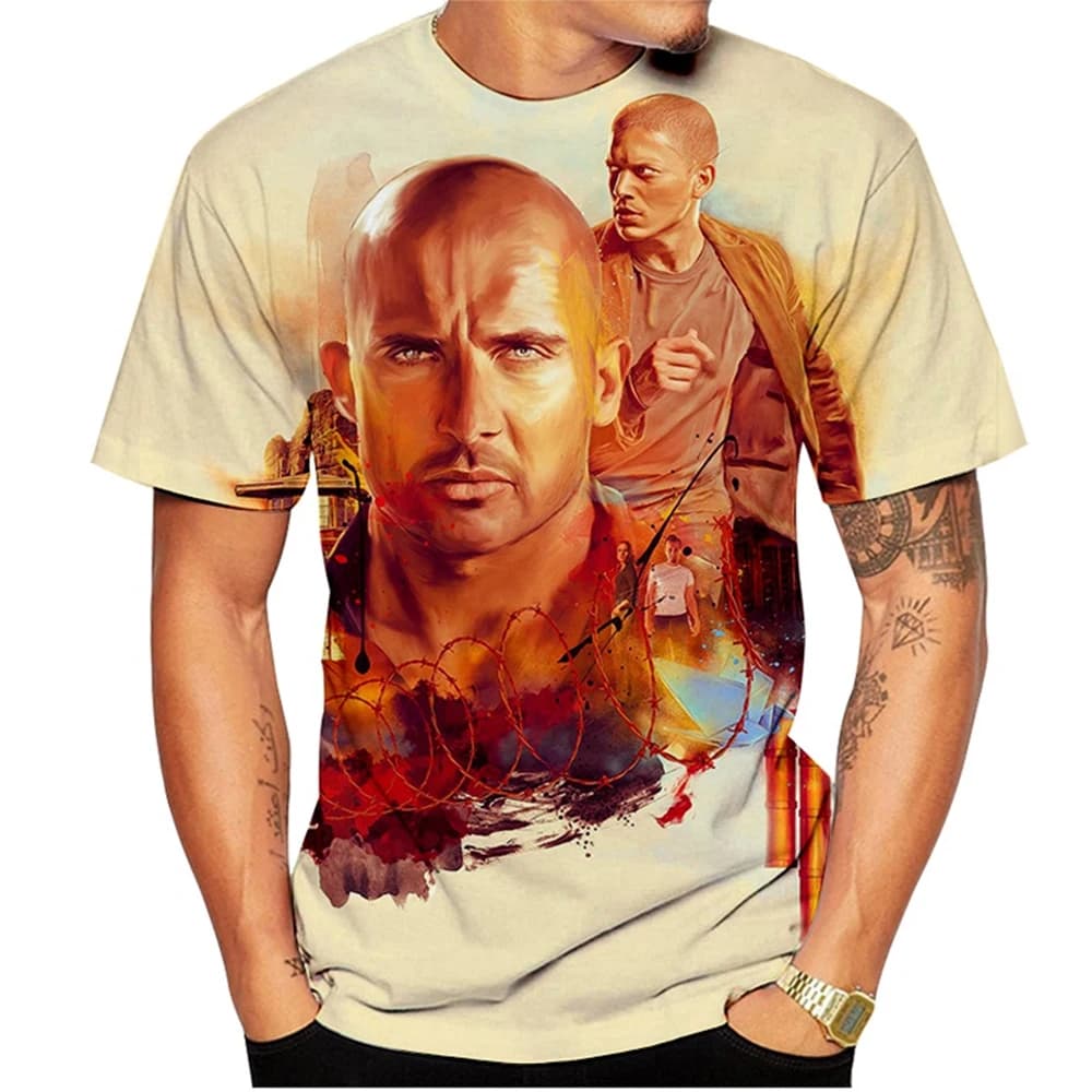Film Prison Break 3D Print T Shirt uomo donna Summer Fashion Casual Cool T-Shirt Prison Harajuku Streetwear Plus Size T Shirt