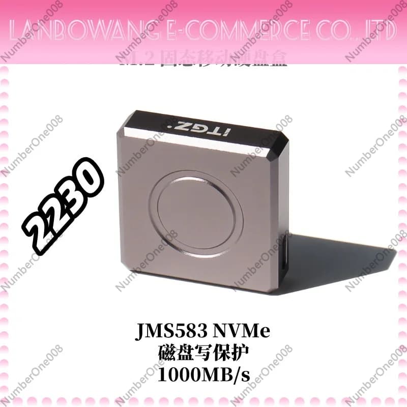 2230 M.2 NVMe SSD Enclosure with Write Protection USB-C 10Gbps JMS583 Aluminum Heat Dissipation for External SSD