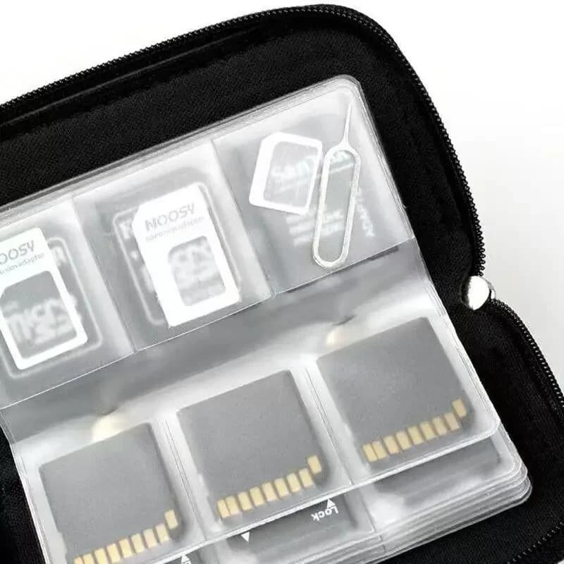 1pc 22 Slots Memory Card Storage Bag, Portable Card Holder Compatible with CF SD Mini SD SDHC MS DS, Outdoor Camera Card Pouch