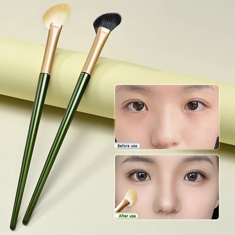 Z. Pennello per trucco piatto angolato, Pennello a semiventaglio per naso, Strumenti professionali morbidi per illuminare e applicare il blush