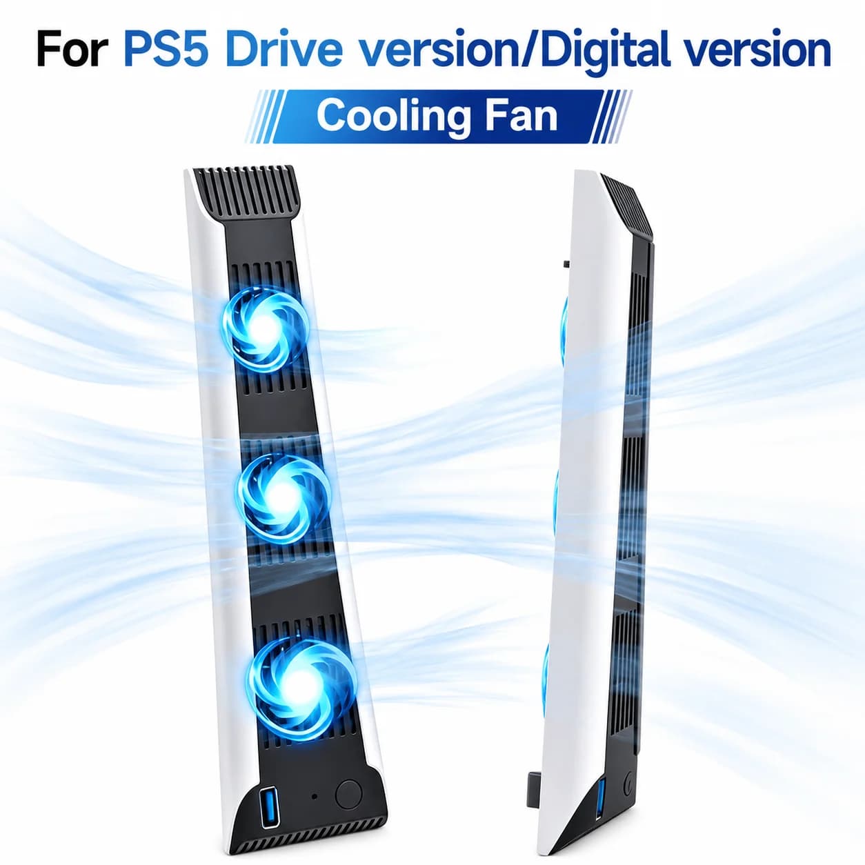 Ventola per Play Station Accessori per host di gioco PS5 per console PS5 Ventola di raffreddamento host esterna Supporto verticale Raffreddamento host esterno