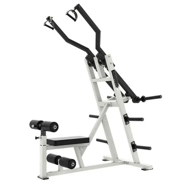 Vertical Traction Machine with Plates Weights, Training in Free Position