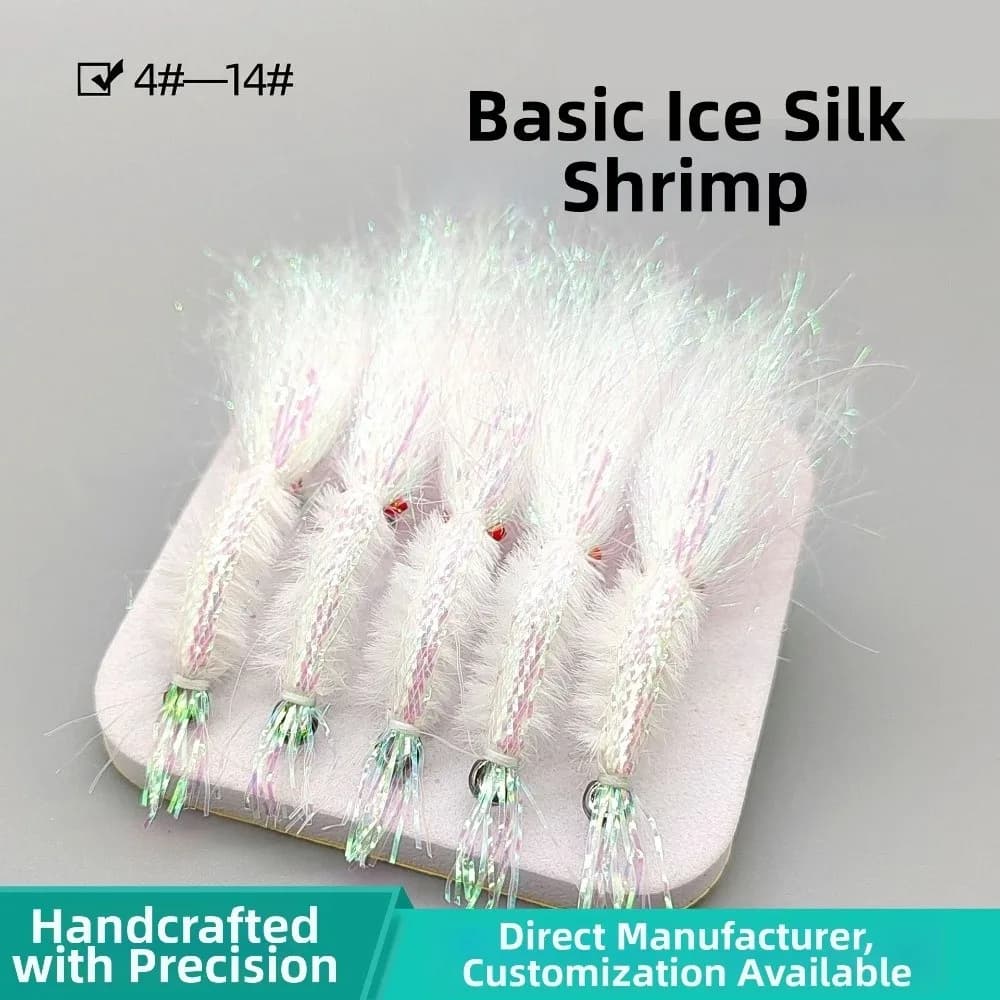 5pcs 5pcs Set Fly Fishing Hooks Size 4/6/8/10/12 High Carbon Steel Shrimp Lure Hooks Shrimp Pattern Barbed Hook