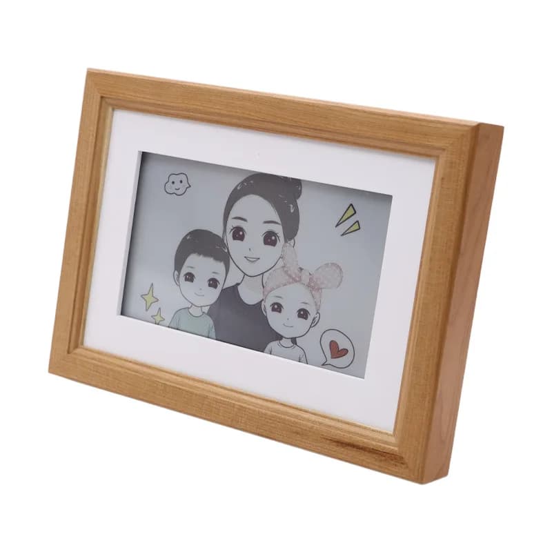 Schermo E-Ink solido a colori in legno personalizzato da 7,3 pollici Display per cornice per foto digitale Comunicazione WIFI Sistemi elettronici EAS