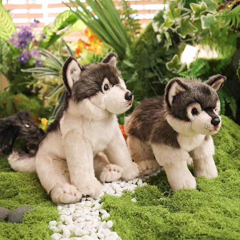 Peluche di Lupo, Giocattoli Realistici, Bambole Morbide per Bambini, Adorabili Animali Simulati, Decorazioni per la Casa, Regali di Compleanno