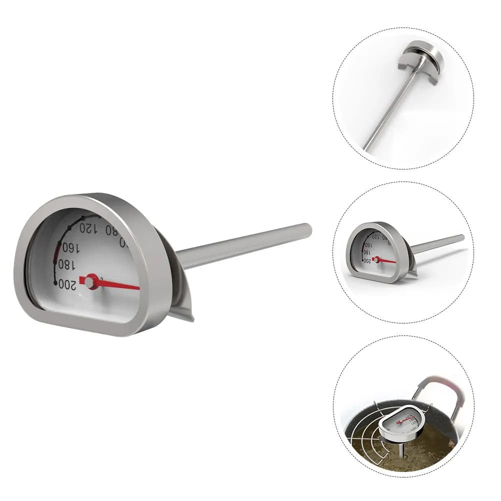 Stainless Steel Kitchen Thermometer, High Precision Oil Temperature Meter for Fryer, Oven, Barbecue