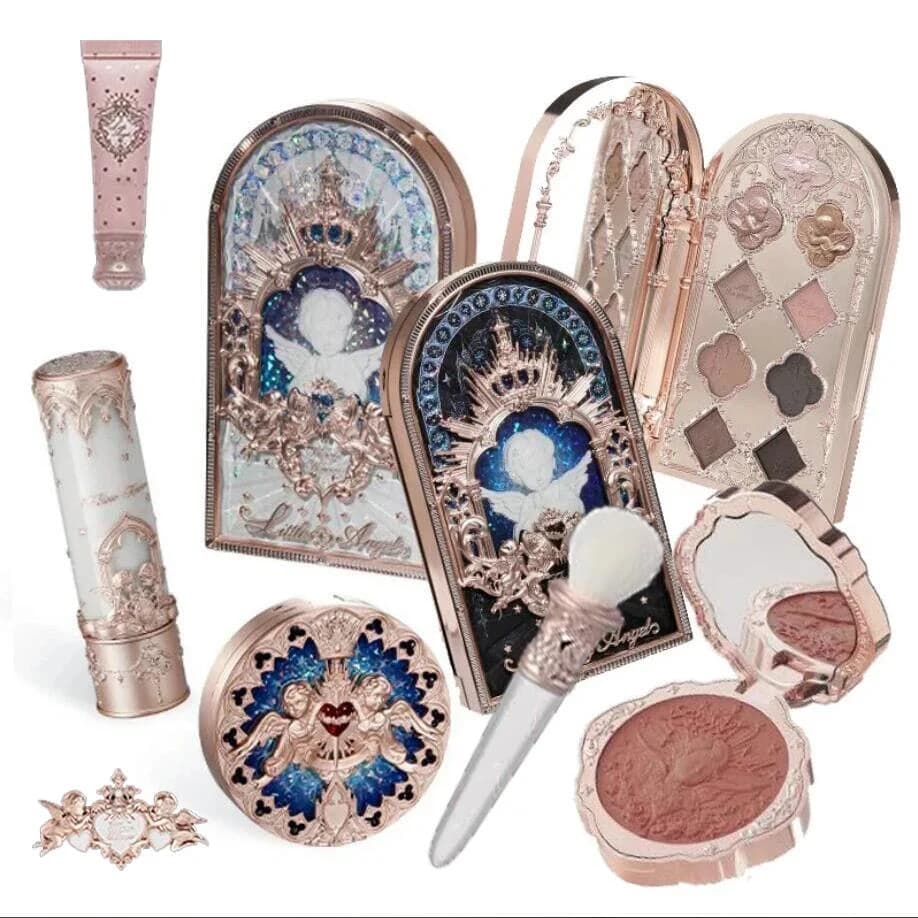 Flower Know Little Angel Collection Gift Pack for Make-up Eyehadow Fard Cream Lipstick Matte Highlighter Full Kit All in One