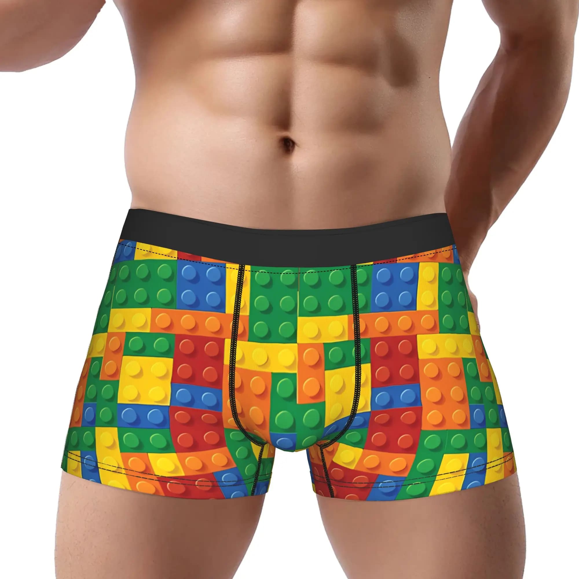 Bricks Blocks Toys Underwear Man Polyester Boxer Briefs Underpants Printed