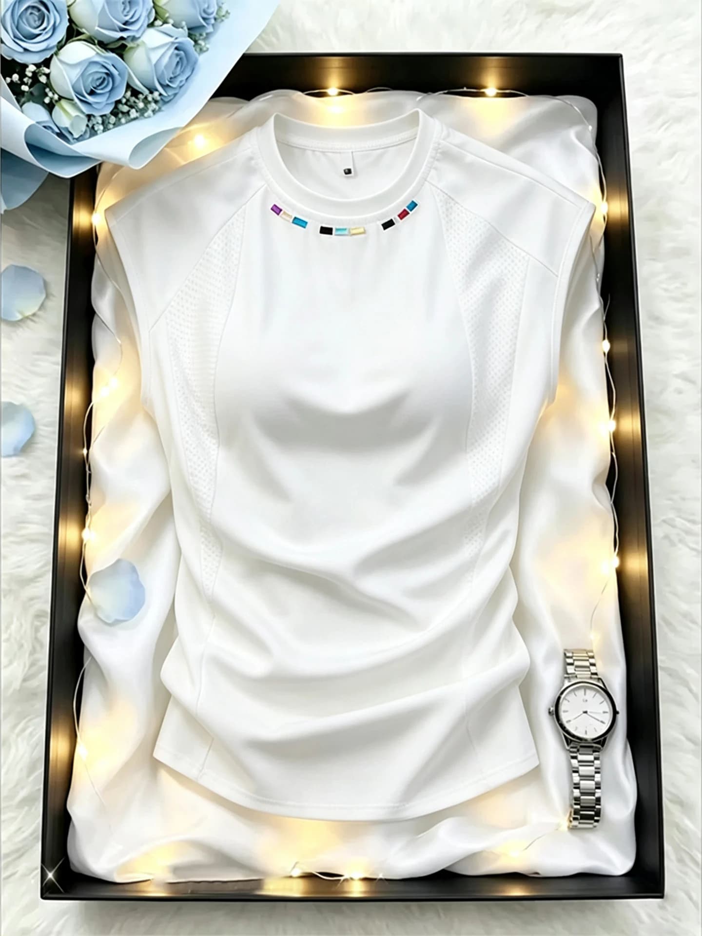 White Quick Dry Breathable Men's Tank Top Summer Thin Cool Embroidery Sleeveless T-Shirt Sports Shoulder Sweatshirt