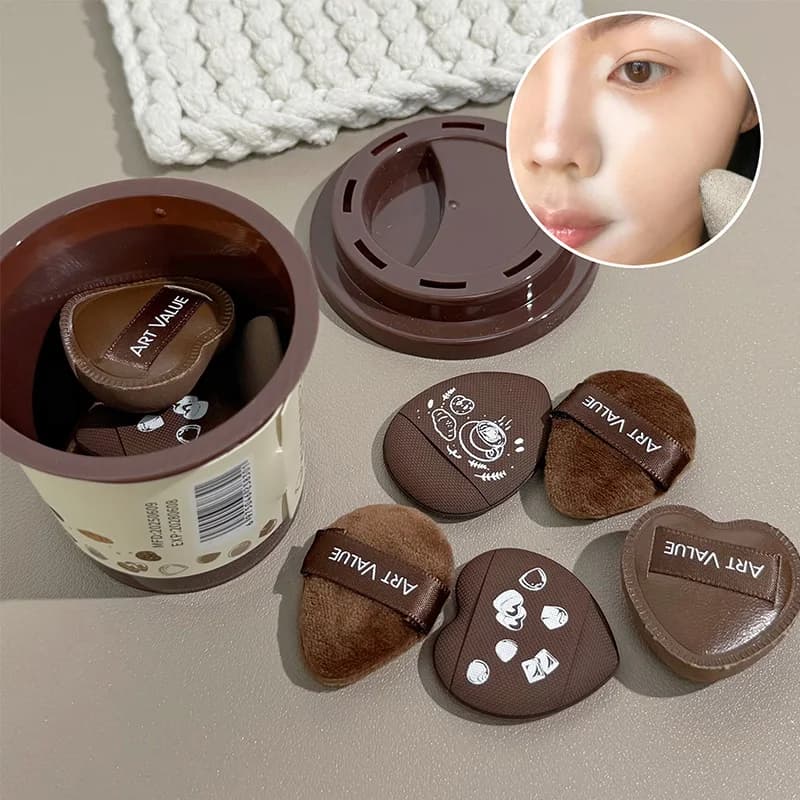 Set di 5 Spugnette ART VALUE a Forma di Tazza di Caffè, Morbide Spugnette Multiuso per Fondotinta, Blush e Illuminante