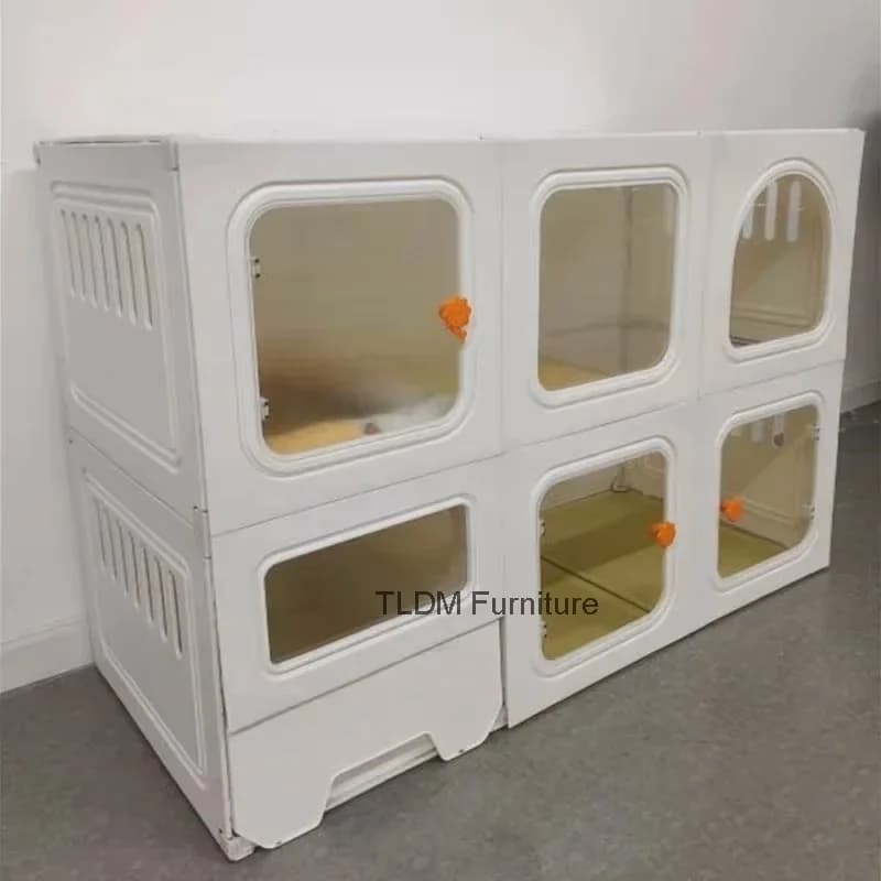 Cuccia per Gatti in Plastica con Lettiera Integrata, Villa per Gatti da Interno con Ampio Spazio, Gabbia Chiusa per Animali Domestici