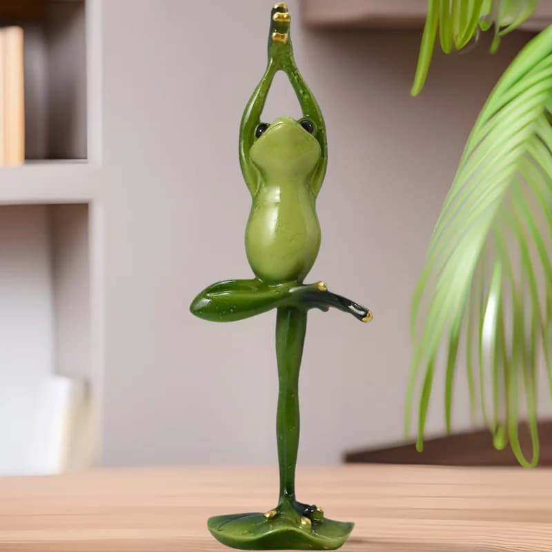 Ornamento in Vetro a Forma di Rana Yoga, Artigianato in Resina, Decorazione per Mobile TV e Vetrinetta Vini, Regalo di Laurea e Compleanno