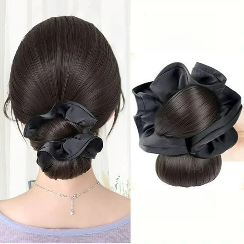 New Synthetic Chignon in Satin with Clips, Horsetail Cap Extension, Chignon Riccio and Voluminous for Female Daily Use