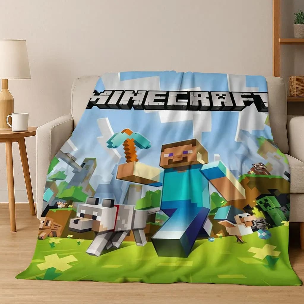 Coperta in flanella con stampa classica del gioco S-Sandbox, morbida e calda, ideale per letto, camera da letto, soggiorno, viaggi, picnic, regalo per bambini