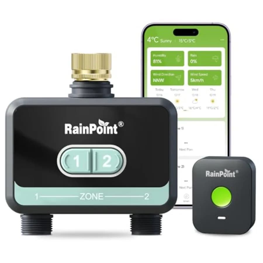 Timer WiFi per Tubo da Giardino con Ingresso in Ottone Blu per Controllo Irrigazione Intelligente
