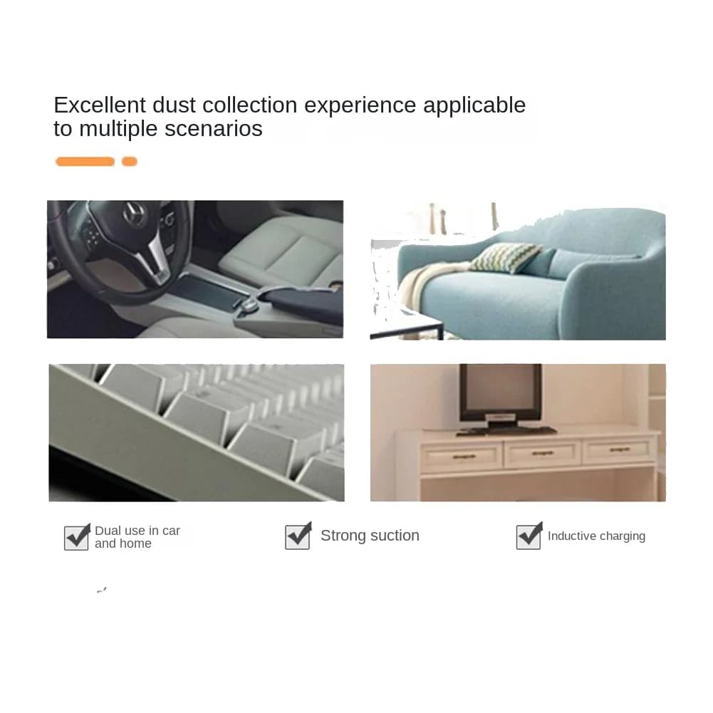 M10K 80000Pa 2 in 1 Aspirapolvere per auto e casa Pulitore di ricarica wireless Spolverino portatile ad alto ventilatore