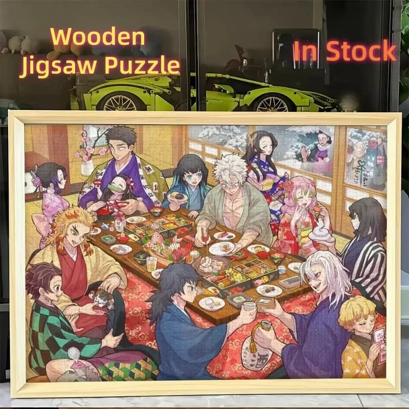 Nuovo Disponibile Demon Slayer Anime Puzzle in legno Set 1000 pezzi Giocattolo antistress Decorazione artistica da parete Poster Giocattolo anime Regalo perfetto
