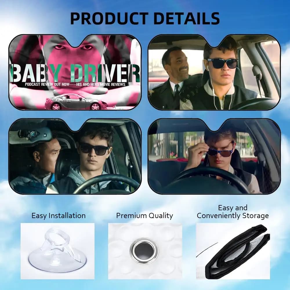 Parasole per Auto B-Baby Driver, Riutilizzabile in Alluminio, Protezione UV, Isolamento Termico, Copertura Ombreggiante
