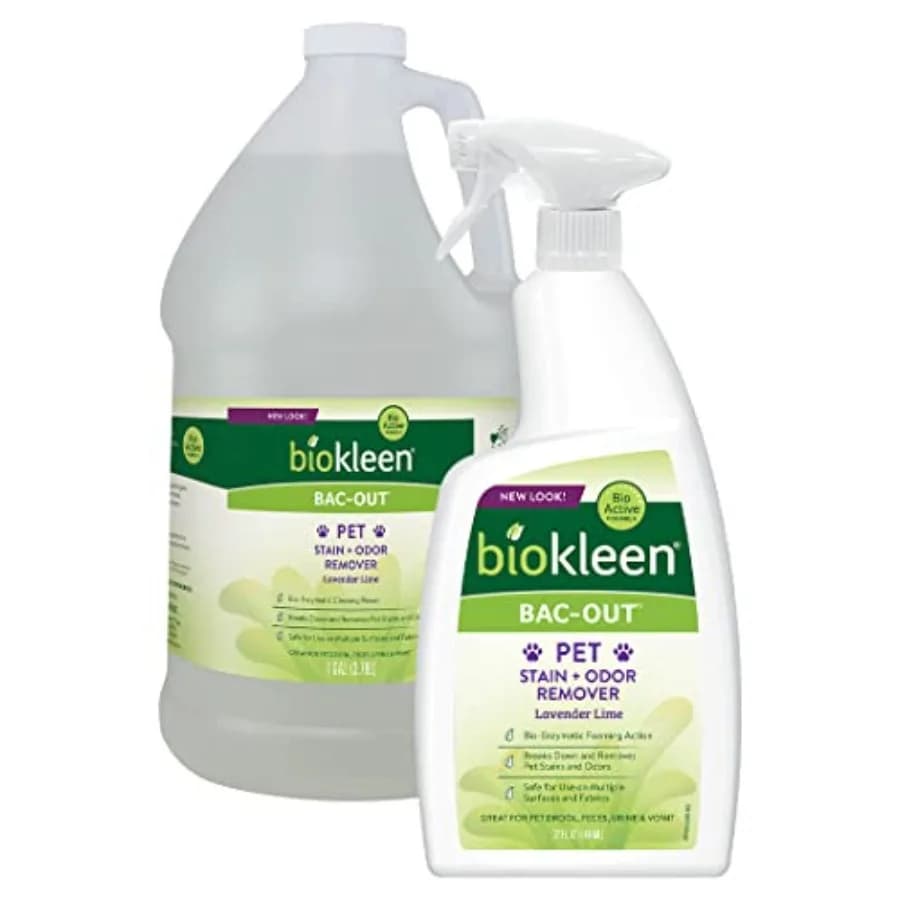 Biokleen Bac-Out Rimuovi-Macchie per Animali Domestici - Spray e Ricarica da Gallone - Enzimatico Naturale che Distrugge Macchie e Odori in Modo Sicuro