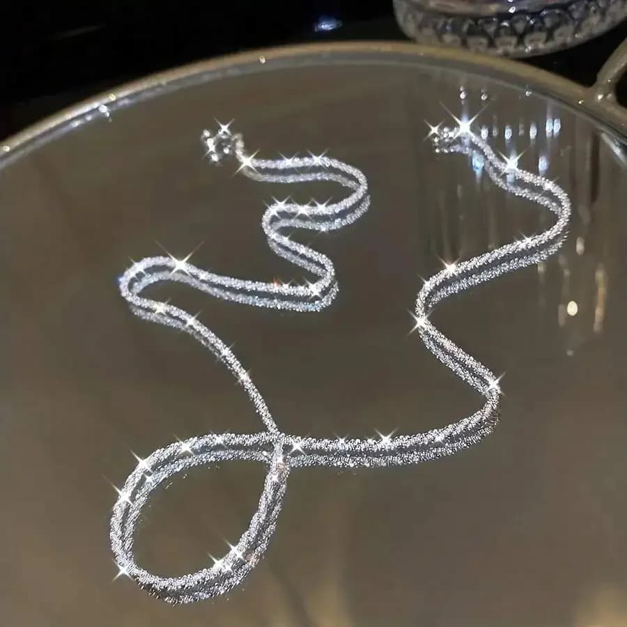 1pc Sparkling Necklaces Silver Plate Simple But Shining Design Match Daily Outfits Perfect Night Club Decor Gift For Female