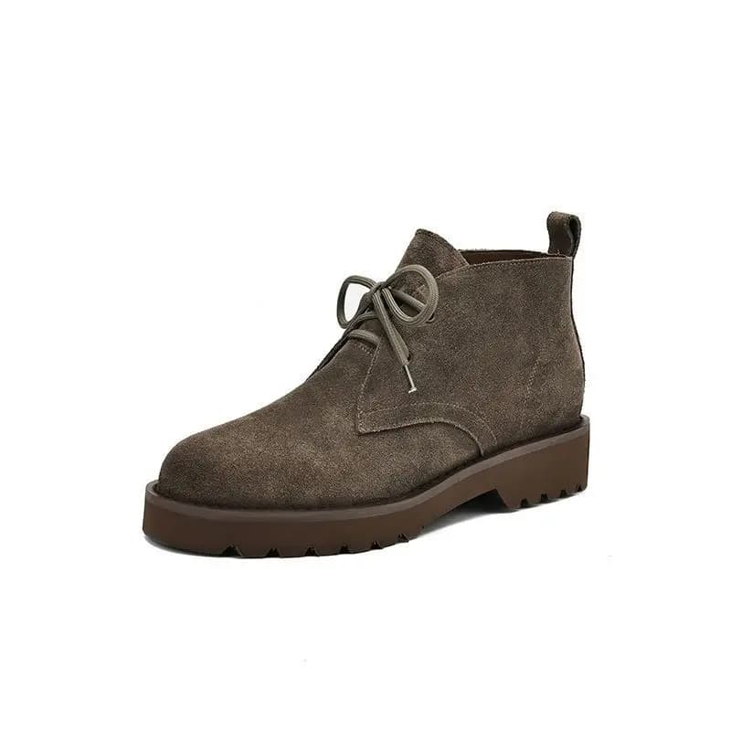 2025 New women's tights in spring and autumn, moccasins with thick sole, British style and naked boots