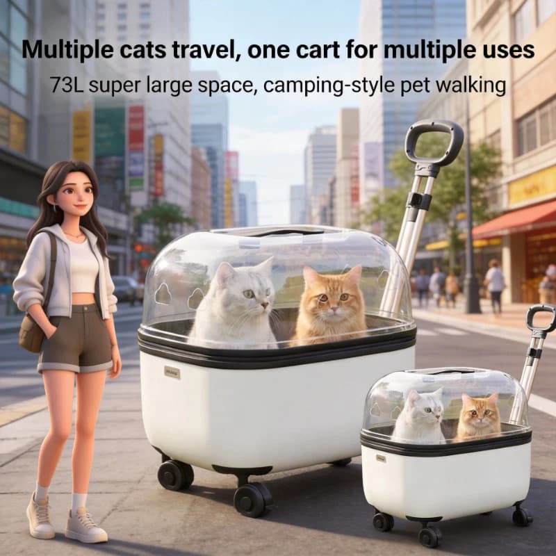 Extra Large Space Pet Trolley Case With Brake Outdoor Travel Carrier Bag For Dogs Cats