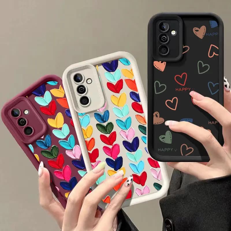 Custodia in silicone colorata con cuore d'amore per Xiaomi MI 14T Pro 13 12 11 Lite 5G NE 12T 13T 14 POCO X6 X5 X3 F5 Pro F3 GT F4 M3 M6 Pro