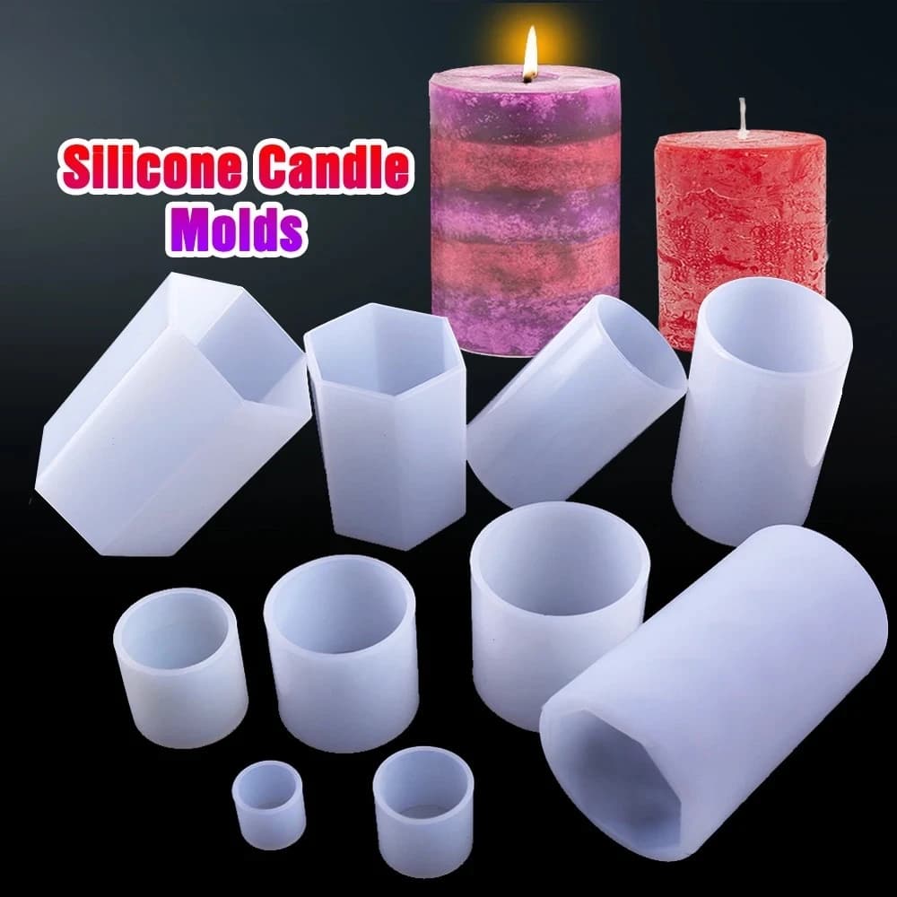1PC cylindrical style hexagon silicone mold DIY resin epoxy mold for casting UV candle home decoration tools for jewelry creation
