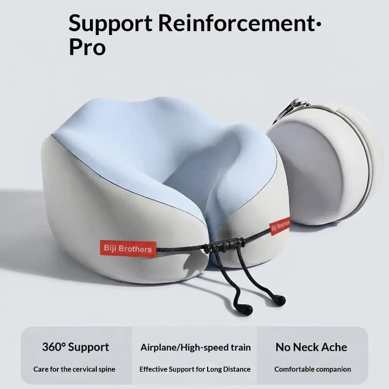 2026 New Travel Neck Pillow Memory Foam U-Shaped Ergonomic Neck Support Washable Portable Slow Rebound Airplane Flight Car Train