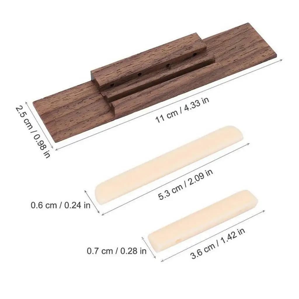 Ponte in Legno di Palissandro, Capotasto e Ponticello in Osso per Ukulele, Accessorio per Ukulele e Chitarra per Bambini e Adulti